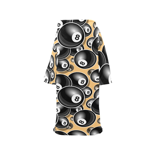 Billiard Ball Pattern Print Design 04 Blanket Robe with Sleeves