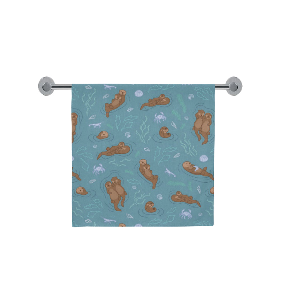 Sea otters pattern Bath Towel