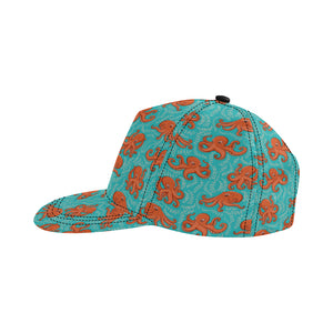 Octopus turquoise background All Over Print Snapback Cap