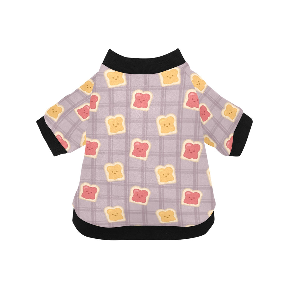 Bread Toast Pattern Print Design 05 All Over Print Pet Dog Round Neck Fuzzy Shirt