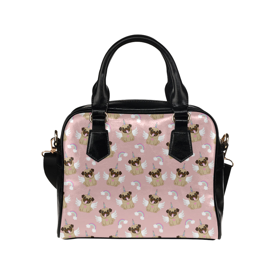 Cute unicorn pug pattern Shoulder Handbag