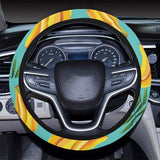 Banana Palm Leaves pattern background Car Steering Wheel Cover
