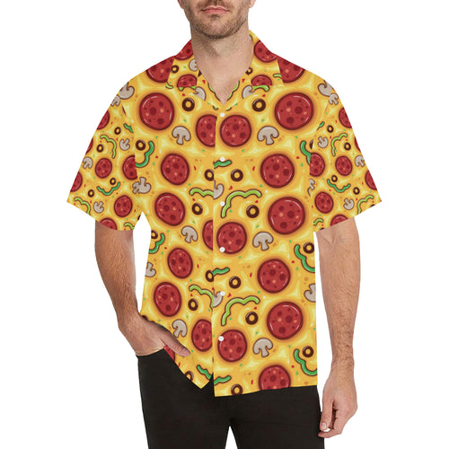 Pizza texture pattern Men's All Over Print Hawaiian Shirt
