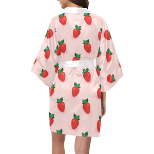 Strawberry beautiful pattern Women's Short Kimono Robe