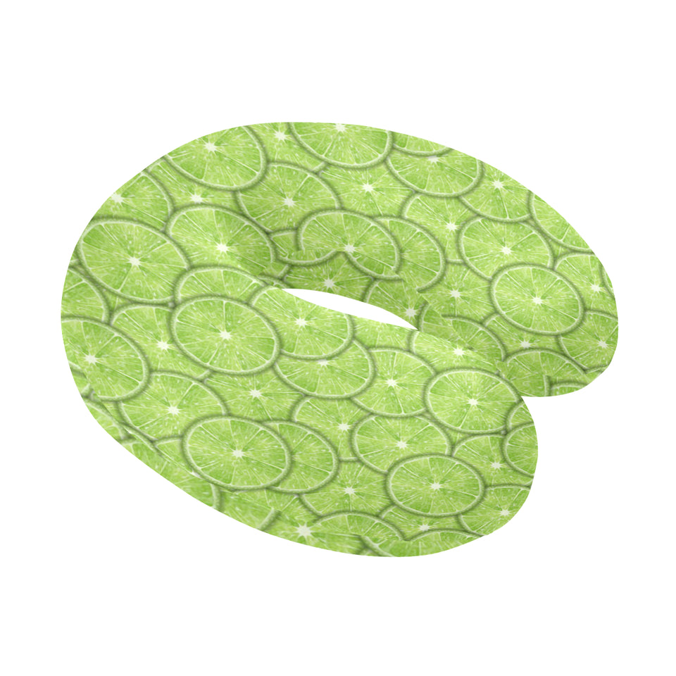 Slices of Lime pattern U-Shaped Travel Neck Pillow