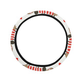 Cute dachshund bone pattern Car Steering Wheel Cover