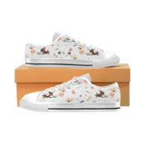 Cute Chihuahua puppie pattern Men's Low Top Shoes White