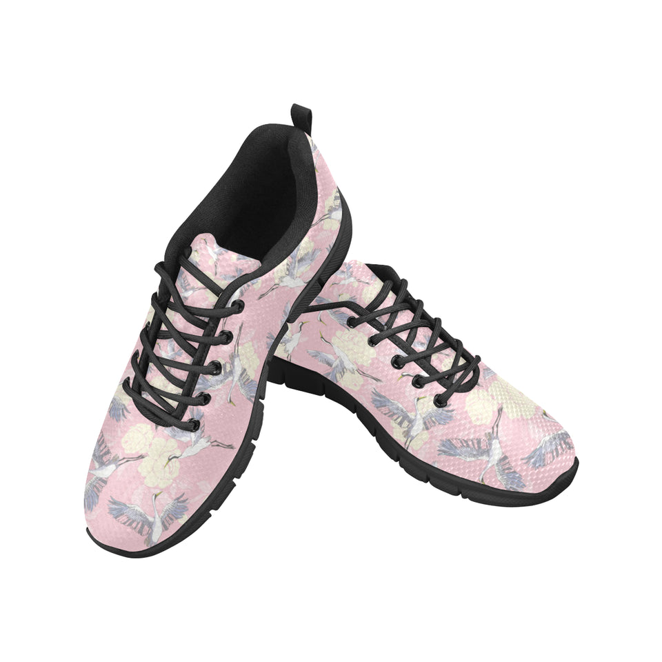 Japanese crane rose pattern Women's Sneaker Shoes
