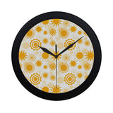 Sun design pattern Elegant Black Wall Clock
