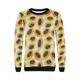 Watercolor papaya pattern Women's Crew Neck Sweatshirt