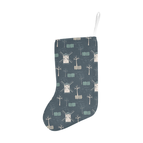 windmill tree pattern Christmas Stocking