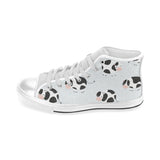 Cute cows pattern Men's High Top Canvas Shoes White