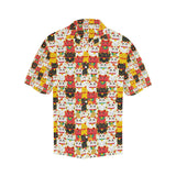 Colorful Maneki neko cat pattern Men's All Over Print Hawaiian Shirt