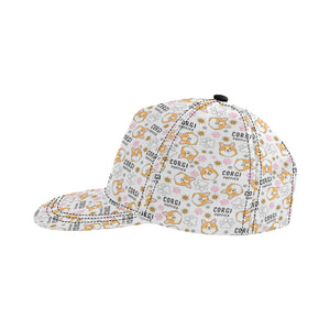 Corgi Dog Pattern All Over Print Snapback Cap