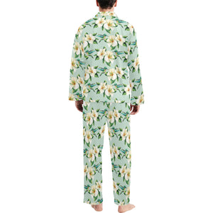 Hummingbird Pattern Print Design 01 Men's Long Pajama Set