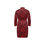 Rose Pattern Print Design 03 Men's Long Sleeve Belted Night Robe