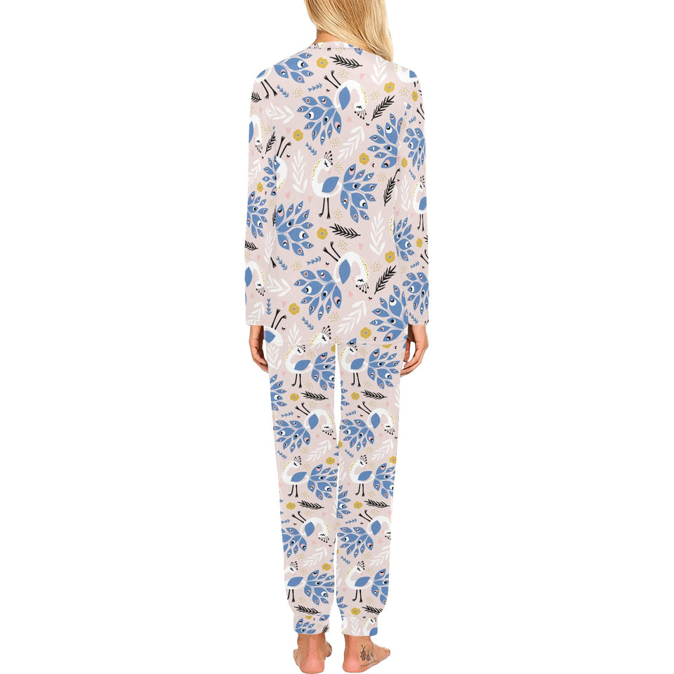 Cute peacock pattern Women's All Over Print Pajama Set