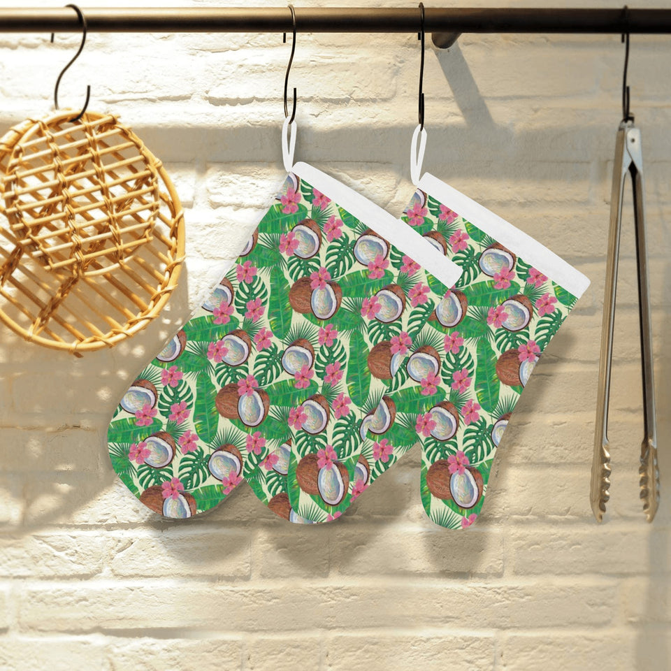 Coconut Pattern Print Design 01 Heat Resistant Oven Mitts