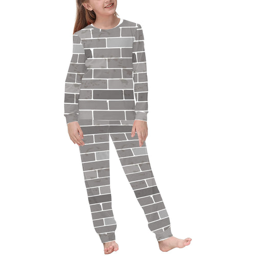 Brick Printed Pattern Print Design 05 Kids' Boys' Girls' All Over Print Pajama Set