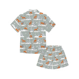 Beautiful deers Winter Christmas Kids' Boys' Girls' V-Neck Short Pajama Set