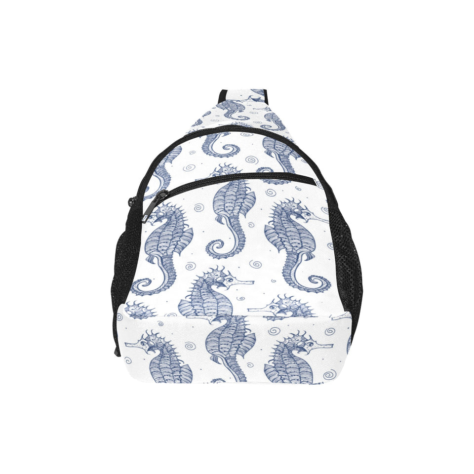 Seahorse pattern background All Over Print Chest Bag