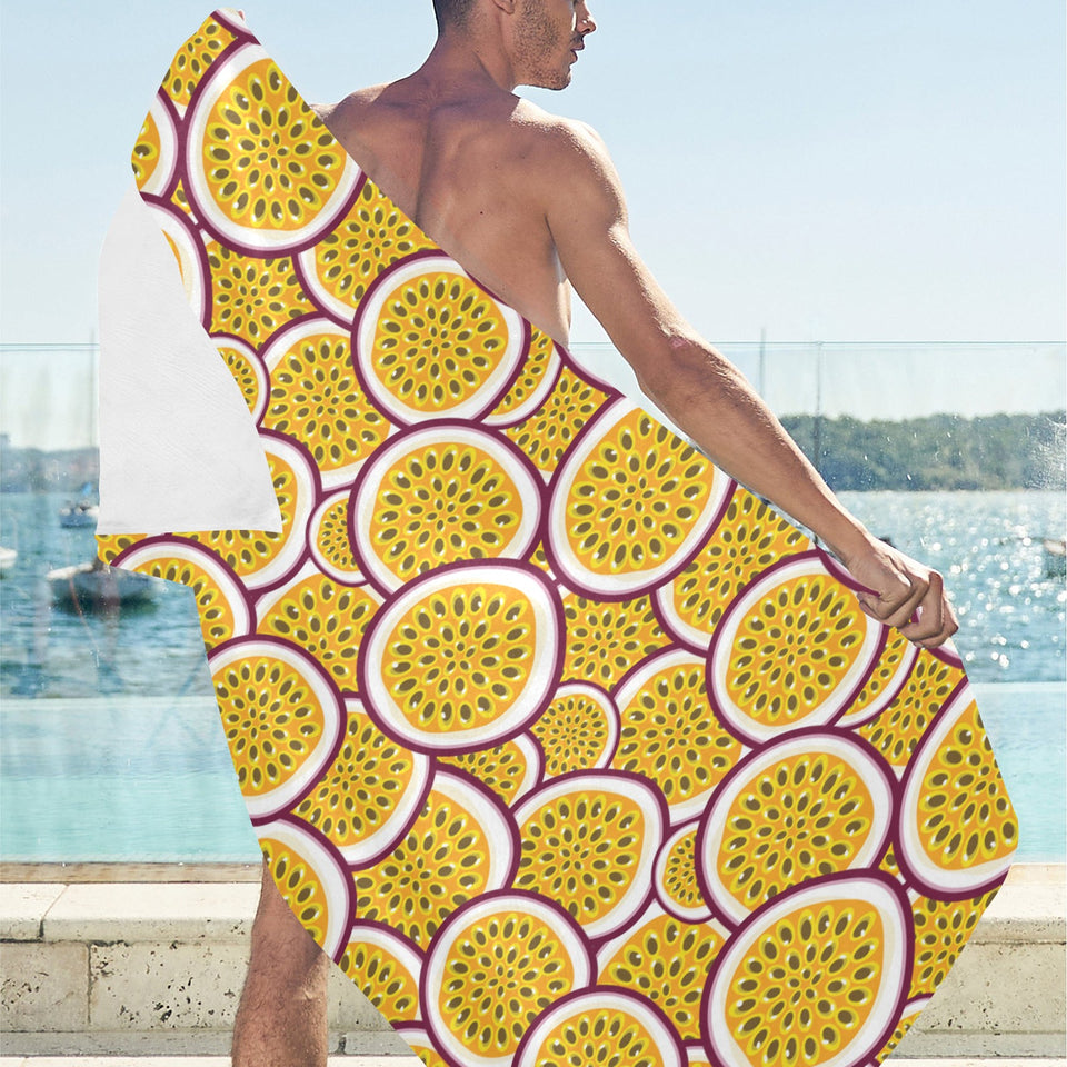 Passion fruits slice pattern Beach Towel
