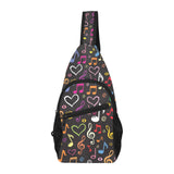 Music Notes Pattern Print Design 02 All Over Print Chest Bag