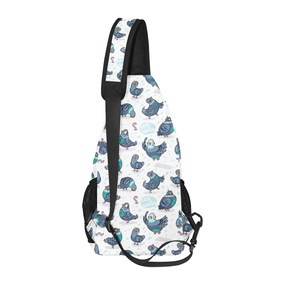Pigeon Pattern Print Design 02 All Over Print Chest Bag
