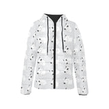 Bull Terrier Pattern Print Design 01 Women's Padded Hooded Jacket