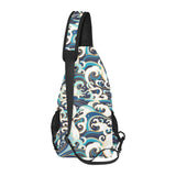 Japanese wave pattern All Over Print Chest Bag