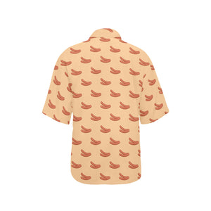 Sausage Pattern Print Design 03 Women's All Over Print Hawaiian Shirt