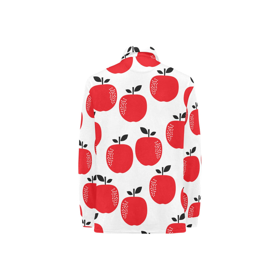 red apples white background Women's Long Sleeve Polo Shirt