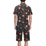 fox sleeping fox pattern Men's V-Neck Short Pajama Set