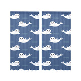 Cute white baby sea lion seal pattern Gauze Curtain