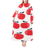 red apples white background Blanket Robe with Sleeves