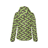 Green Peas Pattern Print Design 05 Women's Padded Hooded Jacket