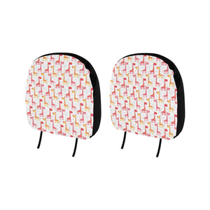 Giraffe Pattern Print Design 03 Car Headrest Cover