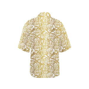 Rose Pattern Print Design 05 Women's All Over Print Hawaiian Shirt