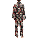 Red snake skull pattern Men's Long Pajama Set
