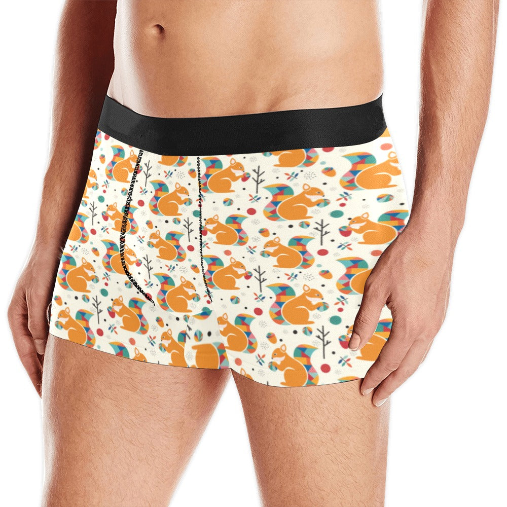 Squirrel Pattern Print Design 04 Men's All Over Print Boxer Briefs Men's Underwear