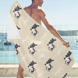 Cute Siberian Husky Beach Towel