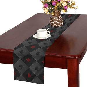 Casino Cards Suits Pattern Print Design 05 Table Runner