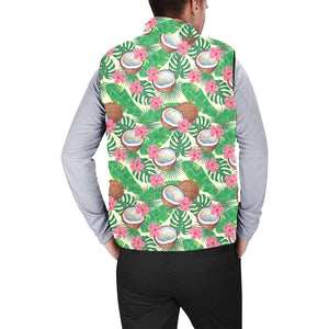 Coconut Pattern Print Design 01 Men's Padded Vest