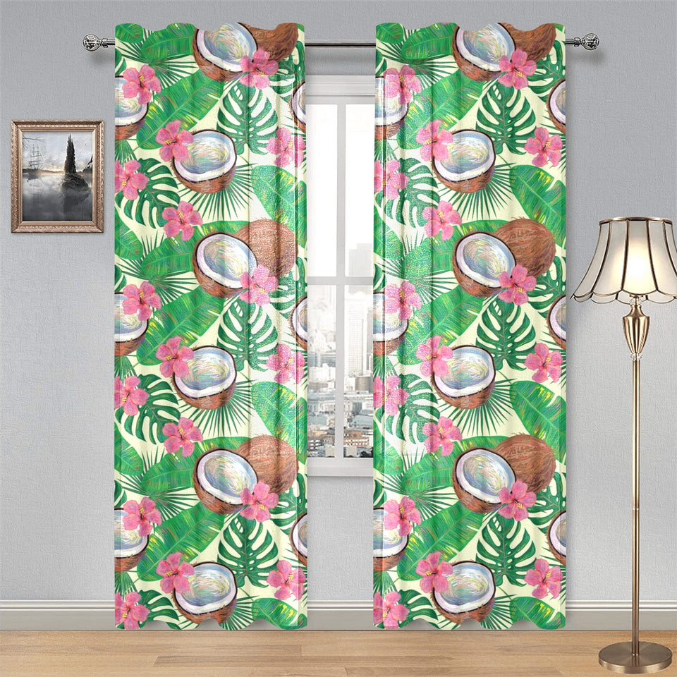 Coconut Pattern Print Design 01 Gauze Curtain