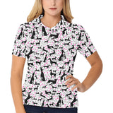 Greyhound Pattern Print Design 02 Women's All Over Print Polo Shirt