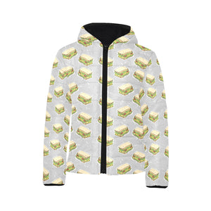 Sandwich Pattern Print Design 05 Kids' Boys' Girls' Padded Hooded Jacket