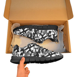 Black white camouflage pattern Men's Sneaker Shoes