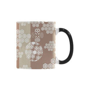 Beautiful hexagon japanese  pattern Morphing Mug Heat Changing Mug