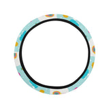 Llama alpaca cactus leaves pattern Car Steering Wheel Cover