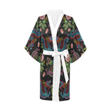 Dragons flower pattern Women's Short Kimono Robe